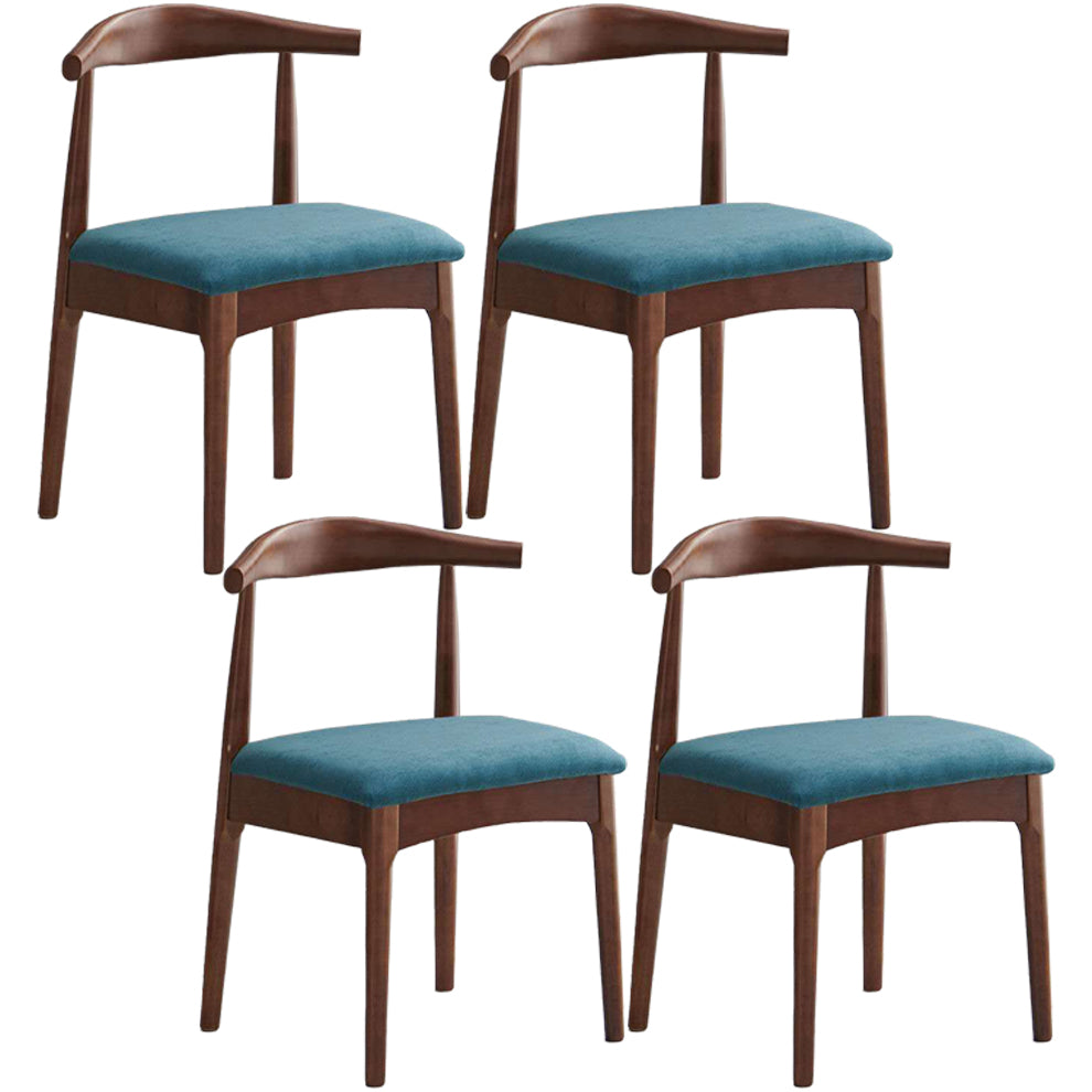 Scandinavian Dining Chair Open Back Side Chair with 4 Wood Legs for Home Use Sky Blue 4 Piece Set Walnut Clearhalo ' kitchen&dining_furn' 'Dining Chairs' 'Dining Tables & Seating' 'dining_chair' 'furn' 'furn_dining_chair' 'Furniture' 'furniture_dining_chair' 'Kitchen & Dining Furniture' 'kitchen' 3565291