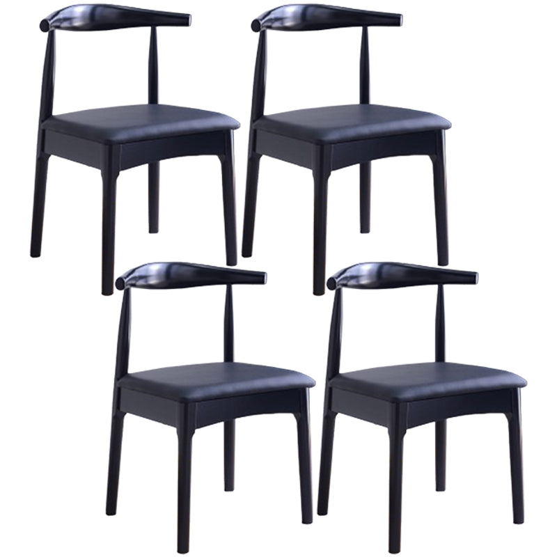Scandinavian Dining Chair Open Back Side Chair with 4 Wood Legs for Home Use Black 4 Piece Set Black Clearhalo ' kitchen&dining_furn' 'Dining Chairs' 'Dining Tables & Seating' 'dining_chair' 'furn' 'furn_dining_chair' 'Furniture' 'furniture_dining_chair' 'Kitchen & Dining Furniture' 'kitchen' 3565294