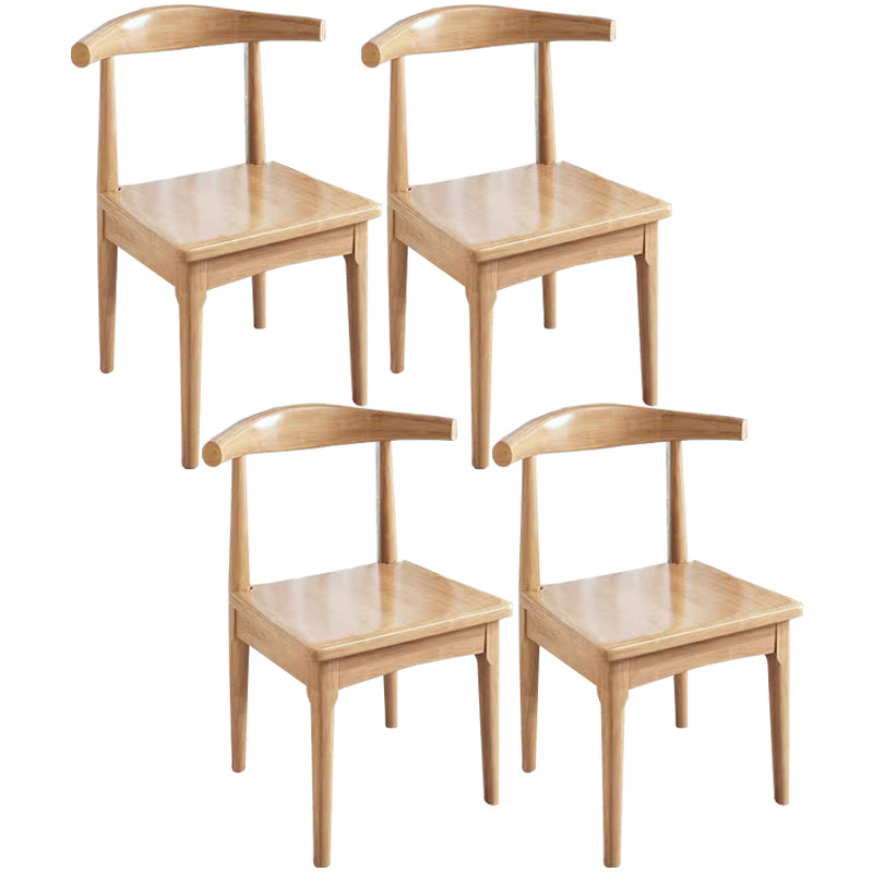 Scandinavian Dining Chair Open Back Side Chair with 4 Wood Legs for Home Use Brown 4 Piece Set Natural Wood Clearhalo ' kitchen&dining_furn' 'Dining Chairs' 'Dining Tables & Seating' 'dining_chair' 'furn' 'furn_dining_chair' 'Furniture' 'furniture_dining_chair' 'Kitchen & Dining Furniture' 'kitchen' 3565298
