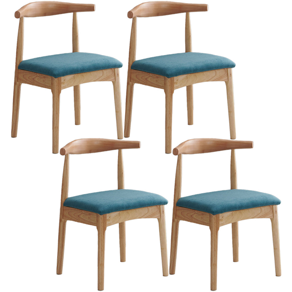 Scandinavian Dining Chair Open Back Side Chair with 4 Wood Legs for Home Use Sky Blue 4 Piece Set Natural Wood Clearhalo ' kitchen&dining_furn' 'Dining Chairs' 'Dining Tables & Seating' 'dining_chair' 'furn' 'furn_dining_chair' 'Furniture' 'furniture_dining_chair' 'Kitchen & Dining Furniture' 'kitchen' 3565301