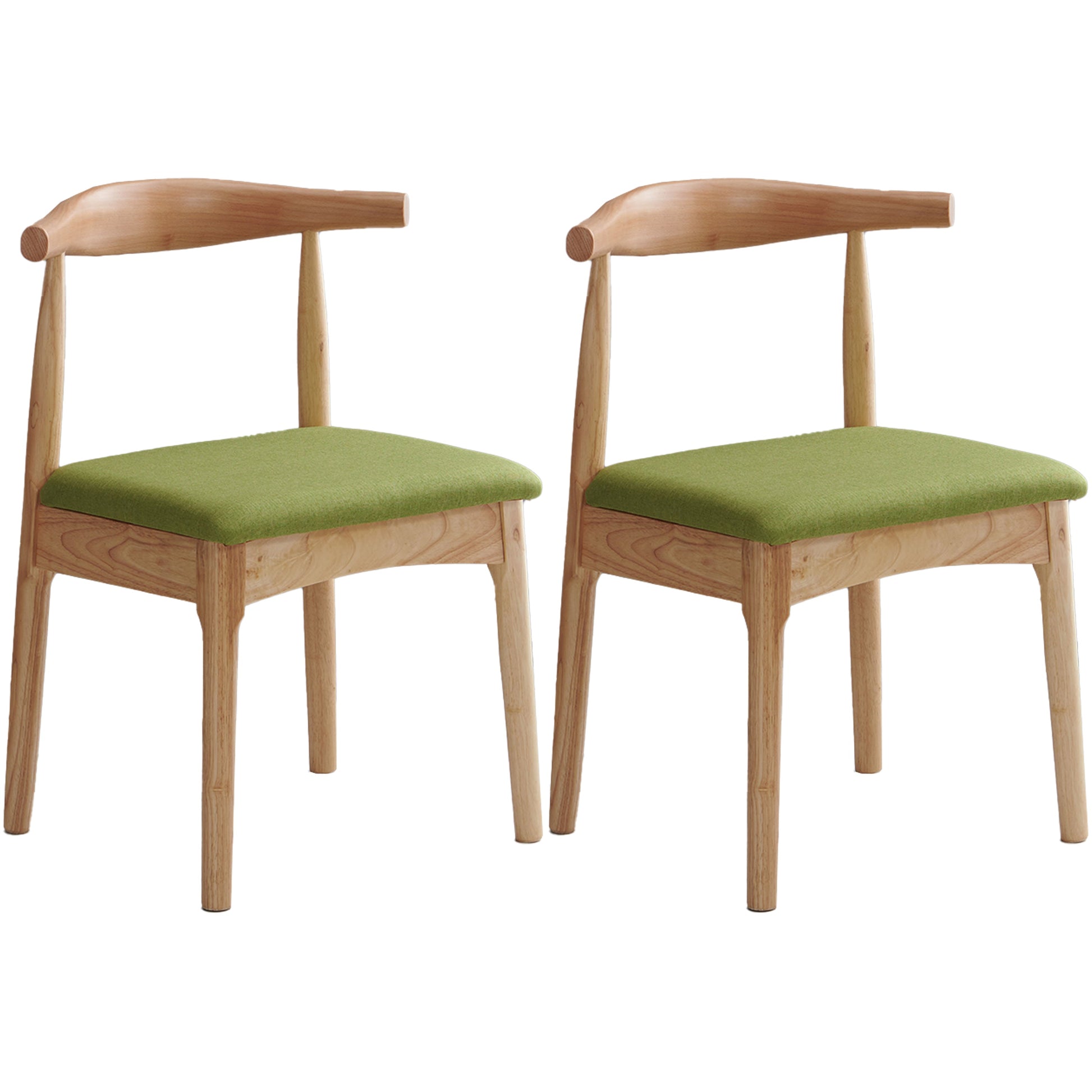Scandinavian Dining Chair Open Back Side Chair with 4 Wood Legs for Home Use Green 2 Piece Set Natural Wood Clearhalo ' kitchen&dining_furn' 'Dining Chairs' 'Dining Tables & Seating' 'dining_chair' 'furn' 'furn_dining_chair' 'Furniture' 'furniture_dining_chair' 'Kitchen & Dining Furniture' 'kitchen' 3565303