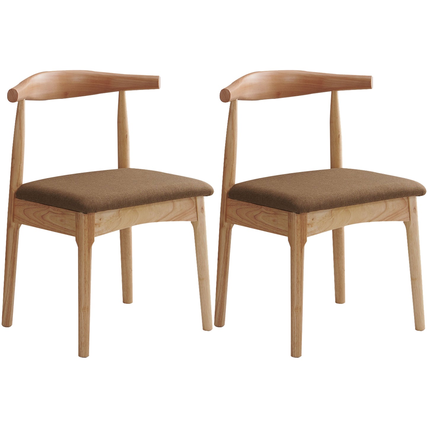 Scandinavian Dining Chair Open Back Side Chair with 4 Wood Legs for Home Use Coffee 2 Piece Set Natural Wood Clearhalo ' kitchen&dining_furn' 'Dining Chairs' 'Dining Tables & Seating' 'dining_chair' 'furn' 'furn_dining_chair' 'Furniture' 'furniture_dining_chair' 'Kitchen & Dining Furniture' 'kitchen' 3565306