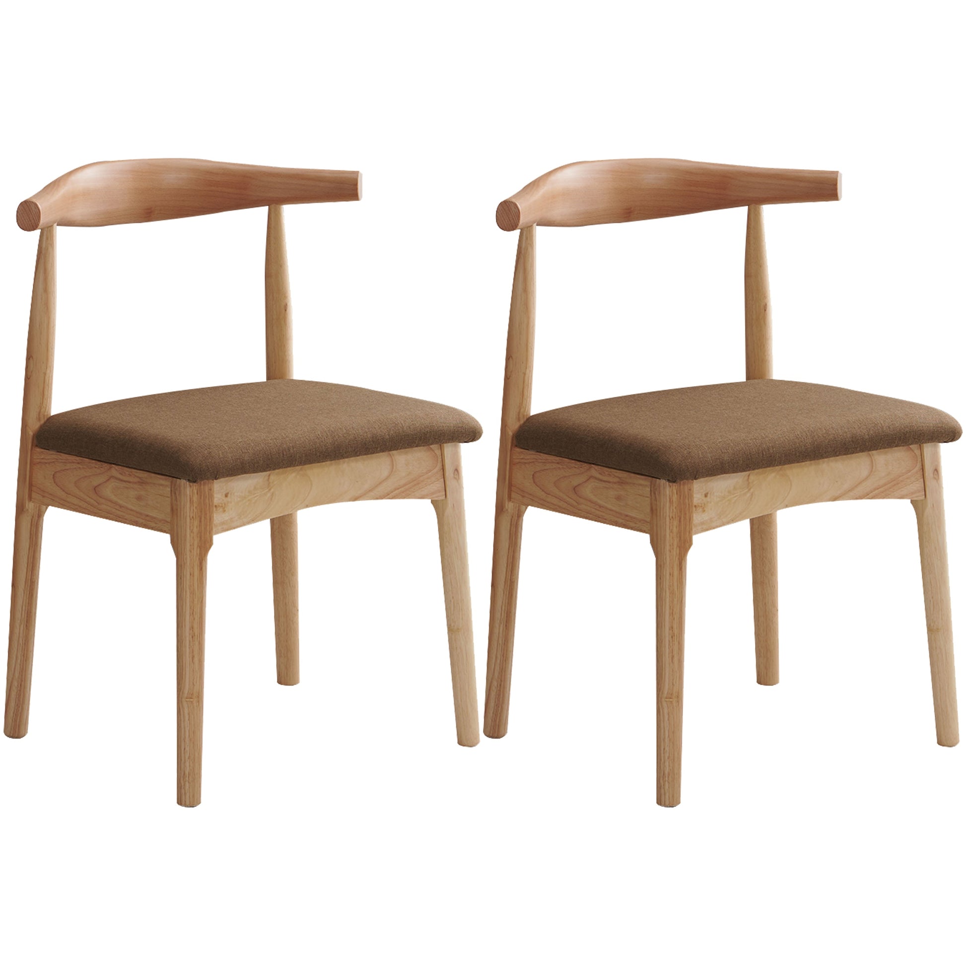 Scandinavian Dining Chair Open Back Side Chair with 4 Wood Legs for Home Use Coffee 2 Piece Set Natural Wood Clearhalo ' kitchen&dining_furn' 'Dining Chairs' 'Dining Tables & Seating' 'dining_chair' 'furn' 'furn_dining_chair' 'Furniture' 'furniture_dining_chair' 'Kitchen & Dining Furniture' 'kitchen' 3565306