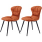 Nordic Style Metal Armless Dining Chairs Leather Upholstered Side Chair for Home Use Orange 2 Piece Set Clearhalo ' kitchen&dining_furn' 'Dining Chairs' 'Dining Tables & Seating' 'dining_chair' 'furn' 'furn_dining_chair' 'Furniture' 'furniture_dining_chair' 'Kitchen & Dining Furniture' 'kitchen' 3565314