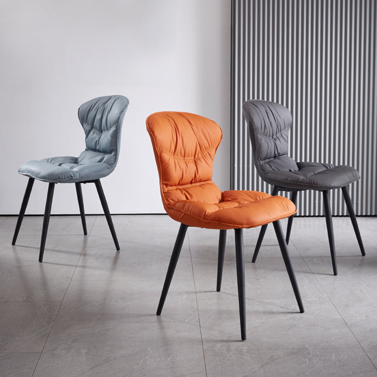 Nordic Style Metal Armless Dining Chairs Leather Upholstered Side Chair for Home Use Clearhalo ' kitchen&dining_furn' 'Dining Chairs' 'Dining Tables & Seating' 'dining_chair' 'furn' 'furn_dining_chair' 'Furniture' 'furniture_dining_chair' 'Kitchen & Dining Furniture' 'kitchen' 3565315