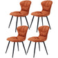 Nordic Style Metal Armless Dining Chairs Leather Upholstered Side Chair for Home Use Orange 4 Piece Set Clearhalo ' kitchen&dining_furn' 'Dining Chairs' 'Dining Tables & Seating' 'dining_chair' 'furn' 'furn_dining_chair' 'Furniture' 'furniture_dining_chair' 'Kitchen & Dining Furniture' 'kitchen' 3565316