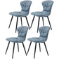 Nordic Style Metal Armless Dining Chairs Leather Upholstered Side Chair for Home Use Light Blue 4 Piece Set Clearhalo ' kitchen&dining_furn' 'Dining Chairs' 'Dining Tables & Seating' 'dining_chair' 'furn' 'furn_dining_chair' 'Furniture' 'furniture_dining_chair' 'Kitchen & Dining Furniture' 'kitchen' 3565323
