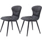 Nordic Style Metal Armless Dining Chairs Leather Upholstered Side Chair for Home Use Dark Gray 2 Piece Set Clearhalo ' kitchen&dining_furn' 'Dining Chairs' 'Dining Tables & Seating' 'dining_chair' 'furn' 'furn_dining_chair' 'Furniture' 'furniture_dining_chair' 'Kitchen & Dining Furniture' 'kitchen' 3565325