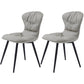 Nordic Style Metal Armless Dining Chairs Leather Upholstered Side Chair for Home Use Light Gray 2 Piece Set Clearhalo ' kitchen&dining_furn' 'Dining Chairs' 'Dining Tables & Seating' 'dining_chair' 'furn' 'furn_dining_chair' 'Furniture' 'furniture_dining_chair' 'Kitchen & Dining Furniture' 'kitchen' 3565328