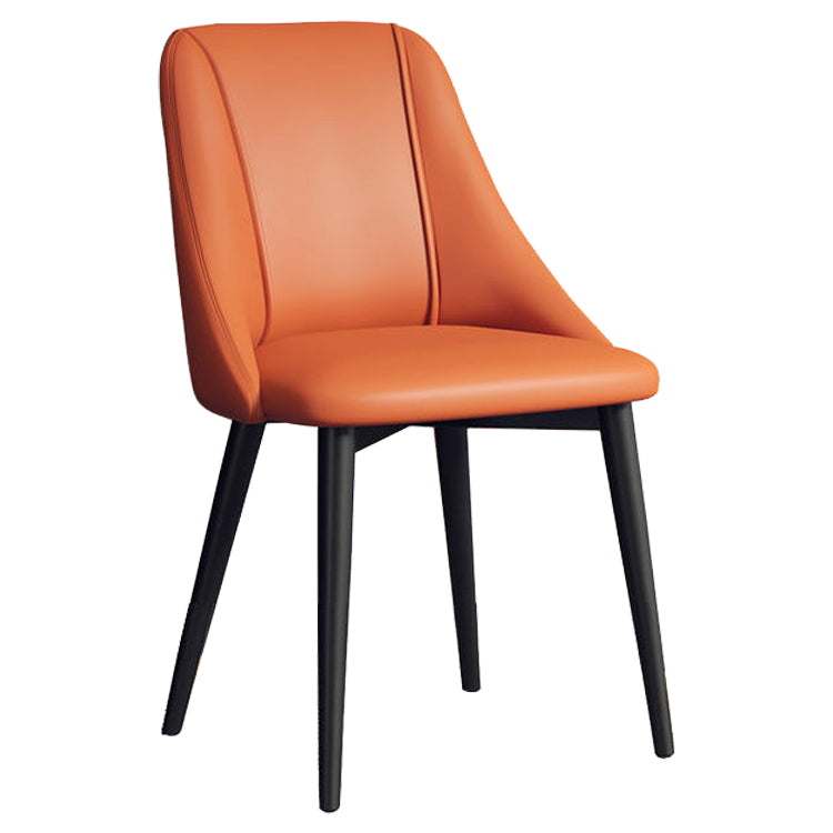Glam Style Pu Leather Side Chair Set Dining Room Side Chair with Metal Legs Orange 1 Piece Black Clearhalo ' kitchen&dining_furn' 'Dining Chairs' 'Dining Tables & Seating' 'dining_chair' 'furn' 'furn_dining_chair' 'Furniture' 'furniture_dining_chair' 'Kitchen & Dining Furniture' 'kitchen' 3565337