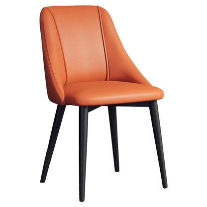 Glam Style Pu Leather Side Chair Set Dining Room Side Chair with Metal Legs Orange 1 Piece Black Clearhalo ' kitchen&dining_furn' 'Dining Chairs' 'Dining Tables & Seating' 'dining_chair' 'furn' 'furn_dining_chair' 'Furniture' 'furniture_dining_chair' 'Kitchen & Dining Furniture' 'kitchen' 3565337
