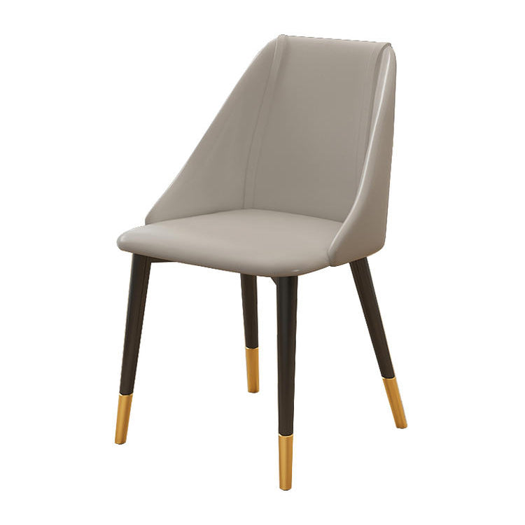 Glam Style Pu Leather Side Chair Set Dining Room Side Chair with Metal Legs Clearhalo ' kitchen&dining_furn' 'Dining Chairs' 'Dining Tables & Seating' 'dining_chair' 'furn' 'furn_dining_chair' 'Furniture' 'furniture_dining_chair' 'Kitchen & Dining Furniture' 'kitchen' 3565338