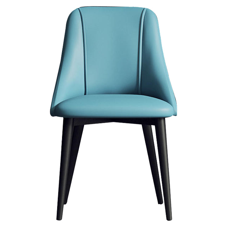 Glam Style Pu Leather Side Chair Set Dining Room Side Chair with Metal Legs Blue 1 Piece Black Clearhalo ' kitchen&dining_furn' 'Dining Chairs' 'Dining Tables & Seating' 'dining_chair' 'furn' 'furn_dining_chair' 'Furniture' 'furniture_dining_chair' 'Kitchen & Dining Furniture' 'kitchen' 3565343