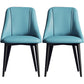 Glam Style Pu Leather Side Chair Set Dining Room Side Chair with Metal Legs Blue 2 Piece Set Black Clearhalo ' kitchen&dining_furn' 'Dining Chairs' 'Dining Tables & Seating' 'dining_chair' 'furn' 'furn_dining_chair' 'Furniture' 'furniture_dining_chair' 'Kitchen & Dining Furniture' 'kitchen' 3565345