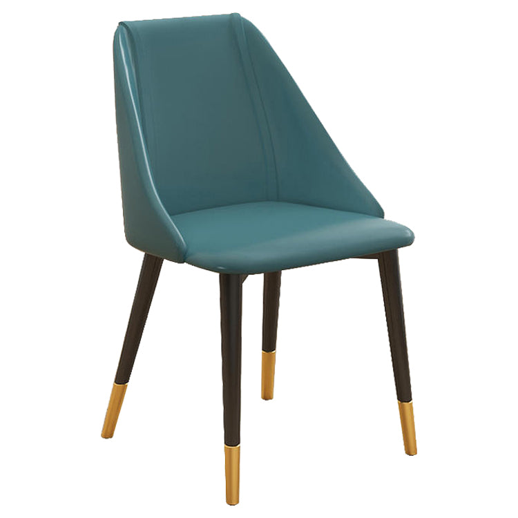 Glam Style Pu Leather Side Chair Set Dining Room Side Chair with Metal Legs Blue 1 Piece Brown Clearhalo ' kitchen&dining_furn' 'Dining Chairs' 'Dining Tables & Seating' 'dining_chair' 'furn' 'furn_dining_chair' 'Furniture' 'furniture_dining_chair' 'Kitchen & Dining Furniture' 'kitchen' 3565349
