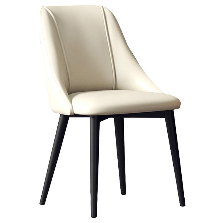 Glam Style Pu Leather Side Chair Set Dining Room Side Chair with Metal Legs Ivory 1 Piece Black Clearhalo ' kitchen&dining_furn' 'Dining Chairs' 'Dining Tables & Seating' 'dining_chair' 'furn' 'furn_dining_chair' 'Furniture' 'furniture_dining_chair' 'Kitchen & Dining Furniture' 'kitchen' 3565357