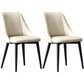Glam Style Pu Leather Side Chair Set Dining Room Side Chair with Metal Legs Ivory 2 Piece Set Black Clearhalo ' kitchen&dining_furn' 'Dining Chairs' 'Dining Tables & Seating' 'dining_chair' 'furn' 'furn_dining_chair' 'Furniture' 'furniture_dining_chair' 'Kitchen & Dining Furniture' 'kitchen' 3565358