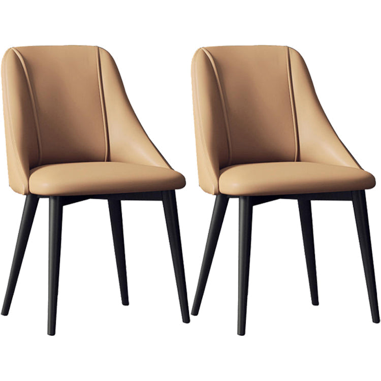 Glam Style Pu Leather Side Chair Set Dining Room Side Chair with Metal Legs Brown 2 Piece Set Black Clearhalo ' kitchen&dining_furn' 'Dining Chairs' 'Dining Tables & Seating' 'dining_chair' 'furn' 'furn_dining_chair' 'Furniture' 'furniture_dining_chair' 'Kitchen & Dining Furniture' 'kitchen' 3565361