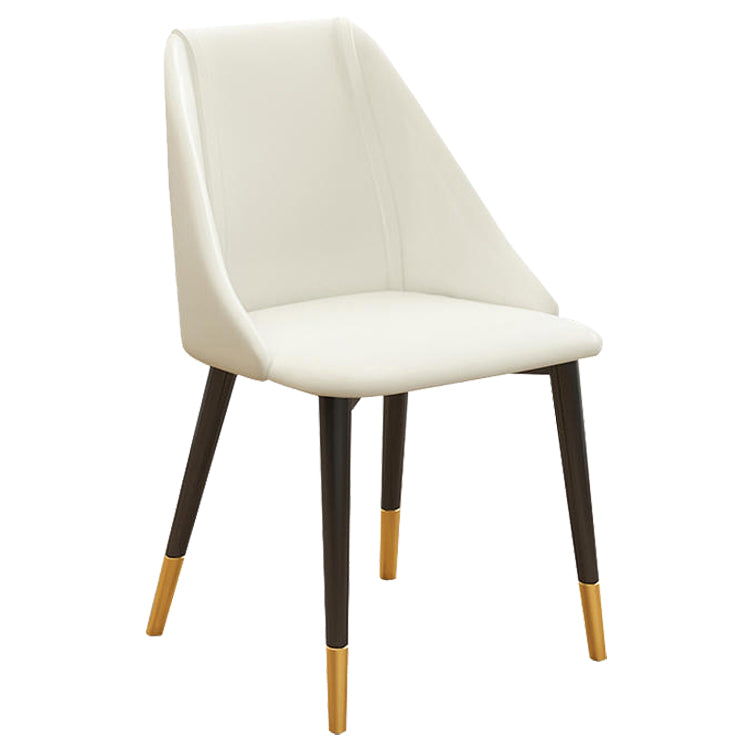 Glam Style Pu Leather Side Chair Set Dining Room Side Chair with Metal Legs White 1 Piece Brown Clearhalo ' kitchen&dining_furn' 'Dining Chairs' 'Dining Tables & Seating' 'dining_chair' 'furn' 'furn_dining_chair' 'Furniture' 'furniture_dining_chair' 'Kitchen & Dining Furniture' 'kitchen' 3565366