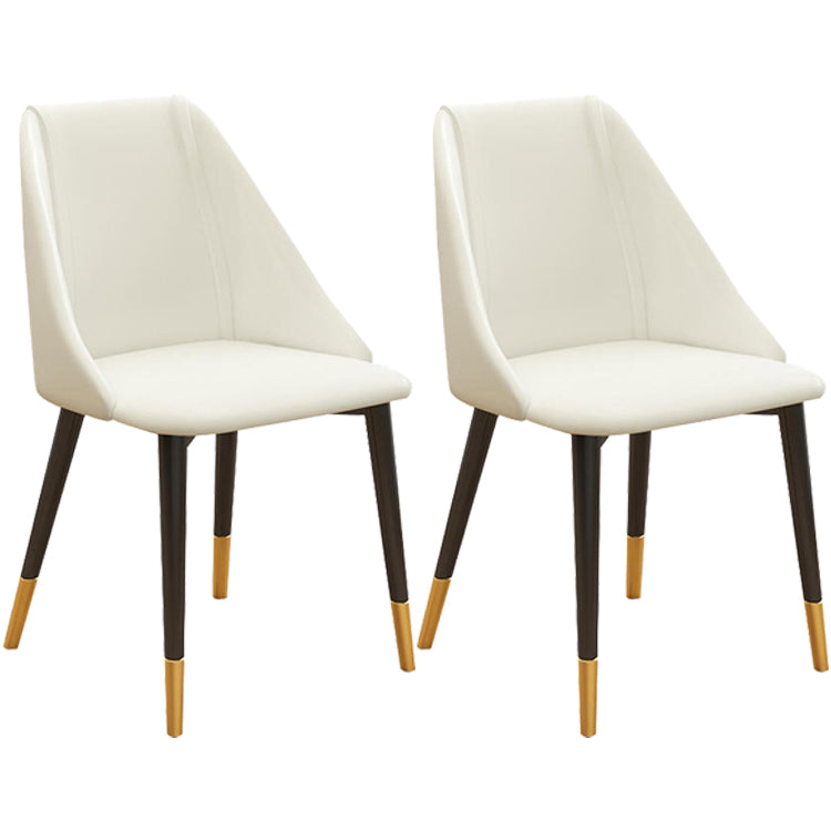 Glam Style Pu Leather Side Chair Set Dining Room Side Chair with Metal Legs White 2 Piece Set Brown Clearhalo ' kitchen&dining_furn' 'Dining Chairs' 'Dining Tables & Seating' 'dining_chair' 'furn' 'furn_dining_chair' 'Furniture' 'furniture_dining_chair' 'Kitchen & Dining Furniture' 'kitchen' 3565367