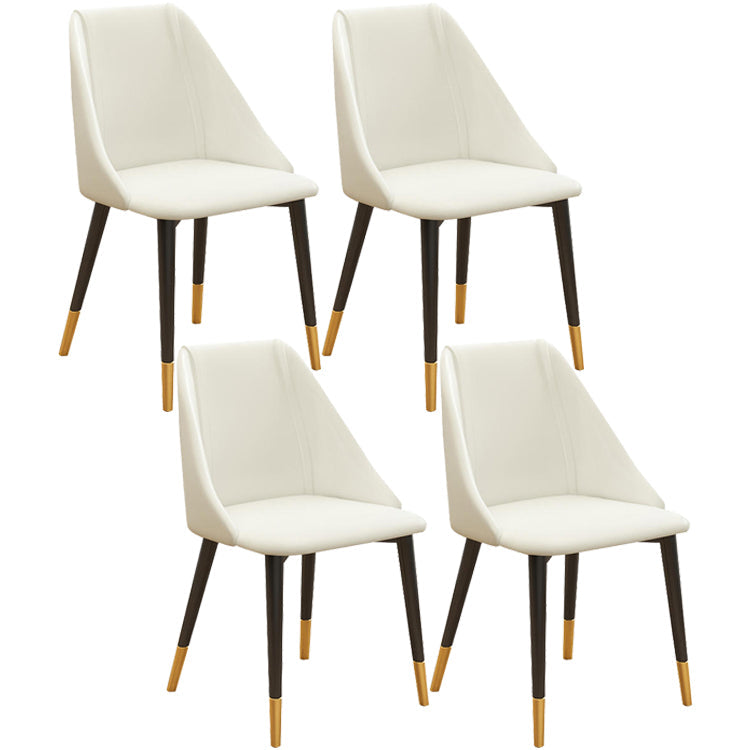 Glam Style Pu Leather Side Chair Set Dining Room Side Chair with Metal Legs White 4 Piece Set Brown Clearhalo ' kitchen&dining_furn' 'Dining Chairs' 'Dining Tables & Seating' 'dining_chair' 'furn' 'furn_dining_chair' 'Furniture' 'furniture_dining_chair' 'Kitchen & Dining Furniture' 'kitchen' 3565368