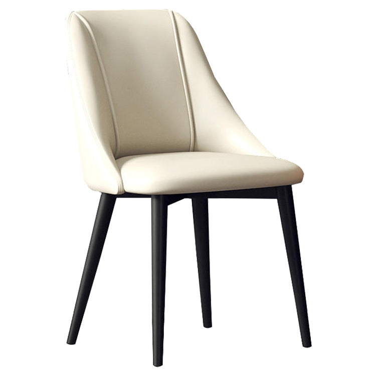 Glam Style Pu Leather Side Chair Set Dining Room Side Chair with Metal Legs White 1 Piece Black Clearhalo ' kitchen&dining_furn' 'Dining Chairs' 'Dining Tables & Seating' 'dining_chair' 'furn' 'furn_dining_chair' 'Furniture' 'furniture_dining_chair' 'Kitchen & Dining Furniture' 'kitchen' 3565375