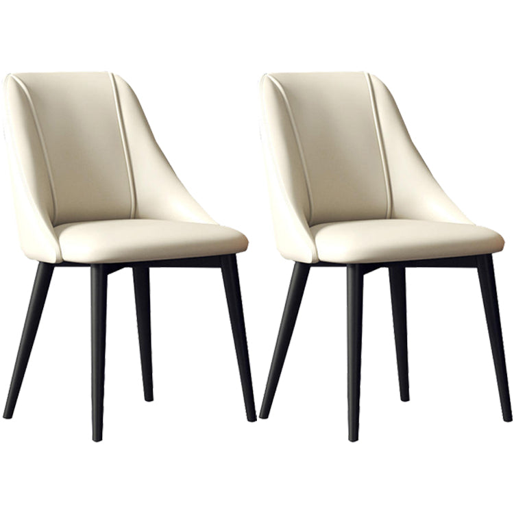 Glam Style Pu Leather Side Chair Set Dining Room Side Chair with Metal Legs White 2 Piece Set Black Clearhalo ' kitchen&dining_furn' 'Dining Chairs' 'Dining Tables & Seating' 'dining_chair' 'furn' 'furn_dining_chair' 'Furniture' 'furniture_dining_chair' 'Kitchen & Dining Furniture' 'kitchen' 3565376