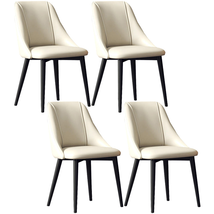 Glam Style Pu Leather Side Chair Set Dining Room Side Chair with Metal Legs White 4 Piece Set Black Clearhalo ' kitchen&dining_furn' 'Dining Chairs' 'Dining Tables & Seating' 'dining_chair' 'furn' 'furn_dining_chair' 'Furniture' 'furniture_dining_chair' 'Kitchen & Dining Furniture' 'kitchen' 3565377