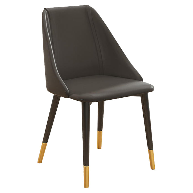 Glam Style Pu Leather Side Chair Set Dining Room Side Chair with Metal Legs Grey 1 Piece Brown Clearhalo ' kitchen&dining_furn' 'Dining Chairs' 'Dining Tables & Seating' 'dining_chair' 'furn' 'furn_dining_chair' 'Furniture' 'furniture_dining_chair' 'Kitchen & Dining Furniture' 'kitchen' 3565378