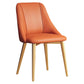 Glam Style Pu Leather Side Chair Set Dining Room Side Chair with Metal Legs Orange 1 Piece Brass Gold Clearhalo ' kitchen&dining_furn' 'Dining Chairs' 'Dining Tables & Seating' 'dining_chair' 'furn' 'furn_dining_chair' 'Furniture' 'furniture_dining_chair' 'Kitchen & Dining Furniture' 'kitchen' 3565390