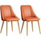 Glam Style Pu Leather Side Chair Set Dining Room Side Chair with Metal Legs Orange 2 Piece Set Brass Gold Clearhalo ' kitchen&dining_furn' 'Dining Chairs' 'Dining Tables & Seating' 'dining_chair' 'furn' 'furn_dining_chair' 'Furniture' 'furniture_dining_chair' 'Kitchen & Dining Furniture' 'kitchen' 3565391