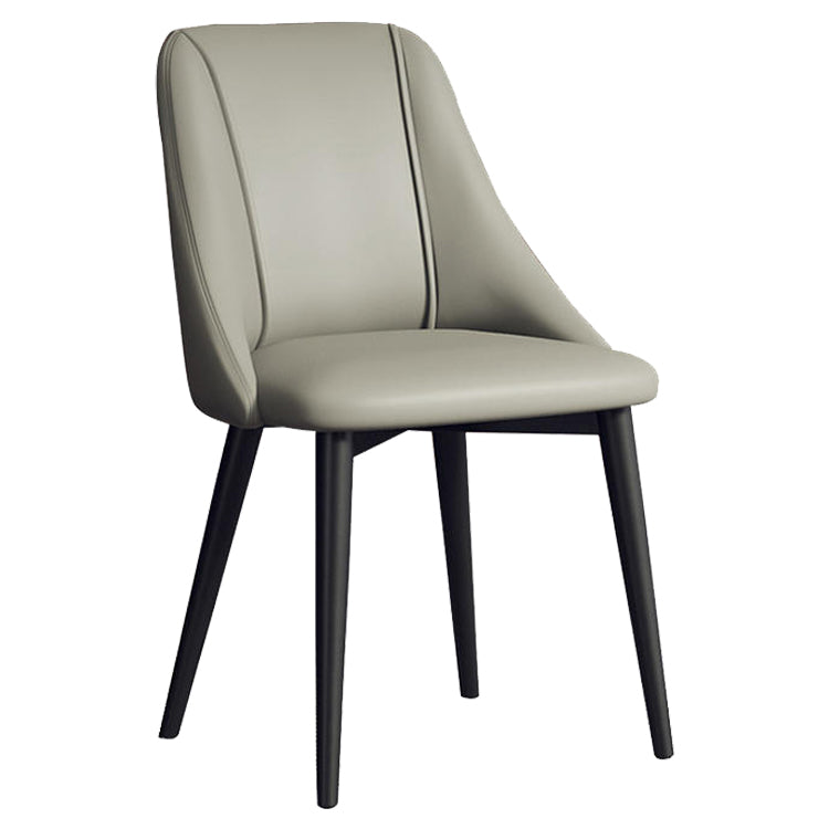 Glam Style Pu Leather Side Chair Set Dining Room Side Chair with Metal Legs Light Gray 1 Piece Black Clearhalo ' kitchen&dining_furn' 'Dining Chairs' 'Dining Tables & Seating' 'dining_chair' 'furn' 'furn_dining_chair' 'Furniture' 'furniture_dining_chair' 'Kitchen & Dining Furniture' 'kitchen' 3565393
