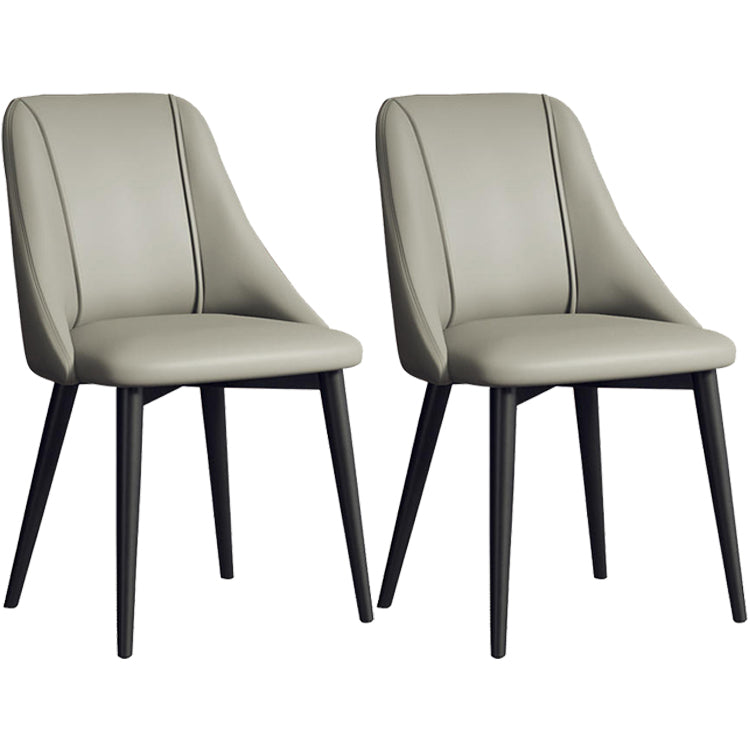 Glam Style Pu Leather Side Chair Set Dining Room Side Chair with Metal Legs Light Gray 2 Piece Set Black Clearhalo ' kitchen&dining_furn' 'Dining Chairs' 'Dining Tables & Seating' 'dining_chair' 'furn' 'furn_dining_chair' 'Furniture' 'furniture_dining_chair' 'Kitchen & Dining Furniture' 'kitchen' 3565394