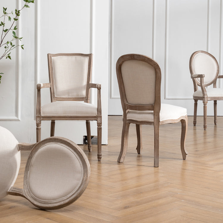 Farmhouse Fabric Dining Chair 38"H King Louis Back Side Chair with Wooden Base Clearhalo ' kitchen&dining_furn' 'Dining Chairs' 'Dining Tables & Seating' 'dining_chair' 'furn' 'furn_dining_chair' 'Furniture' 'furniture_dining_chair' 'Kitchen & Dining Furniture' 'kitchen' 3565396