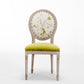 Farmhouse Fabric Dining Chair 38"H King Louis Back Side Chair with Wooden Base Yellow 1 Piece Clearhalo ' kitchen&dining_furn' 'Dining Chairs' 'Dining Tables & Seating' 'dining_chair' 'furn' 'furn_dining_chair' 'Furniture' 'furniture_dining_chair' 'Kitchen & Dining Furniture' 'kitchen' 3565397