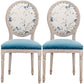Farmhouse Fabric Dining Chair 38"H King Louis Back Side Chair with Wooden Base Blue 2 Piece Set Clearhalo ' kitchen&dining_furn' 'Dining Chairs' 'Dining Tables & Seating' 'dining_chair' 'furn' 'furn_dining_chair' 'Furniture' 'furniture_dining_chair' 'Kitchen & Dining Furniture' 'kitchen' 3565405