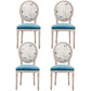 Farmhouse Fabric Dining Chair 38"H King Louis Back Side Chair with Wooden Base Blue 4 Piece Set Clearhalo ' kitchen&dining_furn' 'Dining Chairs' 'Dining Tables & Seating' 'dining_chair' 'furn' 'furn_dining_chair' 'Furniture' 'furniture_dining_chair' 'Kitchen & Dining Furniture' 'kitchen' 3565406