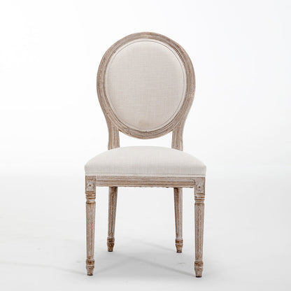 Farmhouse Fabric Dining Chair 38"H King Louis Back Side Chair with Wooden Base White 1 Piece Clearhalo ' kitchen&dining_furn' 'Dining Chairs' 'Dining Tables & Seating' 'dining_chair' 'furn' 'furn_dining_chair' 'Furniture' 'furniture_dining_chair' 'Kitchen & Dining Furniture' 'kitchen' 3565408