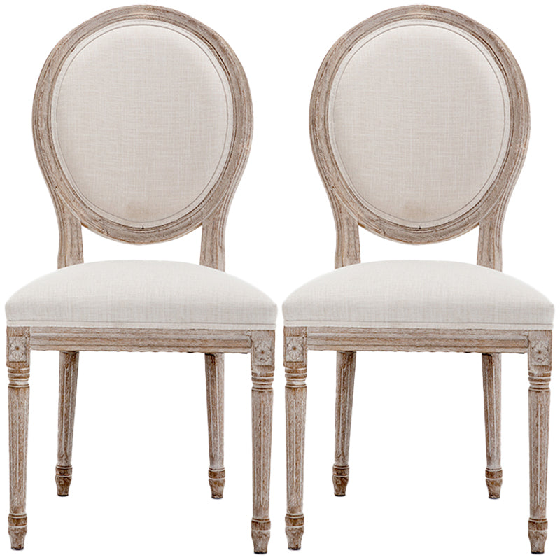 Farmhouse Fabric Dining Chair 38"H King Louis Back Side Chair with Wooden Base White 2 Piece Set Clearhalo ' kitchen&dining_furn' 'Dining Chairs' 'Dining Tables & Seating' 'dining_chair' 'furn' 'furn_dining_chair' 'Furniture' 'furniture_dining_chair' 'Kitchen & Dining Furniture' 'kitchen' 3565409