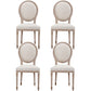 Farmhouse Fabric Dining Chair 38"H King Louis Back Side Chair with Wooden Base White 4 Piece Set Clearhalo ' kitchen&dining_furn' 'Dining Chairs' 'Dining Tables & Seating' 'dining_chair' 'furn' 'furn_dining_chair' 'Furniture' 'furniture_dining_chair' 'Kitchen & Dining Furniture' 'kitchen' 3565410