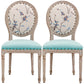 Farmhouse Fabric Dining Chair 38"H King Louis Back Side Chair with Wooden Base Aqua 2 Piece Set Clearhalo ' kitchen&dining_furn' 'Dining Chairs' 'Dining Tables & Seating' 'dining_chair' 'furn' 'furn_dining_chair' 'Furniture' 'furniture_dining_chair' 'Kitchen & Dining Furniture' 'kitchen' 3565412