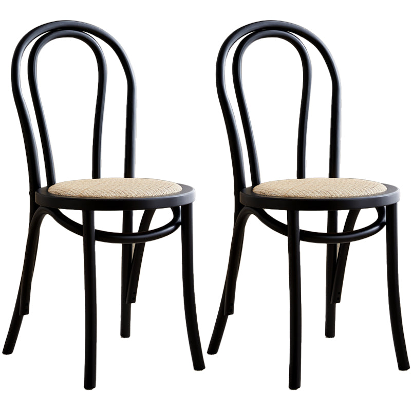 Solid Wood Traditional Dining Room Chairs Matte Finish Windsor Back Side Chairs Black 2 Piece Set Clearhalo ' kitchen&dining_furn' 'Dining Chairs' 'Dining Tables & Seating' 'dining_chair' 'furn' 'furn_dining_chair' 'Furniture' 'furniture_dining_chair' 'Kitchen & Dining Furniture' 'kitchen' 3565435