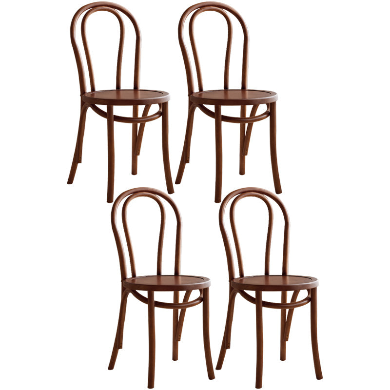 Solid Wood Traditional Dining Room Chairs Matte Finish Windsor Back Side Chairs Walnut 4 Piece Set Clearhalo ' kitchen&dining_furn' 'Dining Chairs' 'Dining Tables & Seating' 'dining_chair' 'furn' 'furn_dining_chair' 'Furniture' 'furniture_dining_chair' 'Kitchen & Dining Furniture' 'kitchen' 3565439