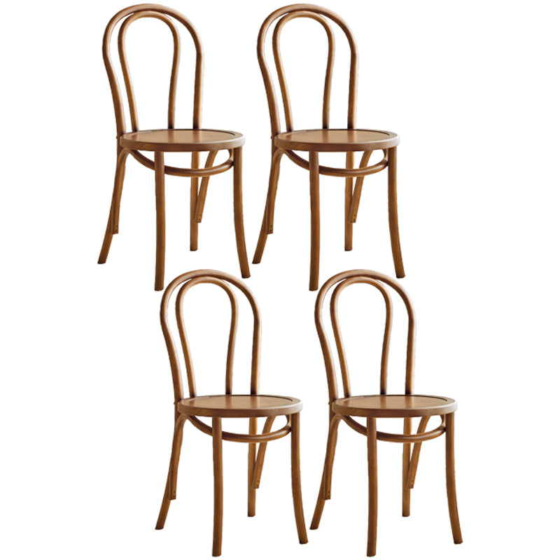 Solid Wood Traditional Dining Room Chairs Matte Finish Windsor Back Side Chairs Yellow-Brown 4 Piece Set Clearhalo ' kitchen&dining_furn' 'Dining Chairs' 'Dining Tables & Seating' 'dining_chair' 'furn' 'furn_dining_chair' 'Furniture' 'furniture_dining_chair' 'Kitchen & Dining Furniture' 'kitchen' 3565445