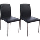 Contemporary Solid Back Leather Side Chair Black And White Stackable Dining Chairs Black Black 2 Piece Set Clearhalo ' kitchen&dining_furn' 'Dining Chairs' 'Dining Tables & Seating' 'dining_chair' 'furn' 'furn_dining_chair' 'Furniture' 'furniture_dining_chair' 'Kitchen & Dining Furniture' 'kitchen' 3565461