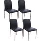 Contemporary Solid Back Leather Side Chair Black And White Stackable Dining Chairs Black Black 4 Piece Set Clearhalo ' kitchen&dining_furn' 'Dining Chairs' 'Dining Tables & Seating' 'dining_chair' 'furn' 'furn_dining_chair' 'Furniture' 'furniture_dining_chair' 'Kitchen & Dining Furniture' 'kitchen' 3565463