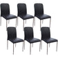 Contemporary Solid Back Leather Side Chair Black And White Stackable Dining Chairs Black Black 6 Piece Set Clearhalo ' kitchen&dining_furn' 'Dining Chairs' 'Dining Tables & Seating' 'dining_chair' 'furn' 'furn_dining_chair' 'Furniture' 'furniture_dining_chair' 'Kitchen & Dining Furniture' 'kitchen' 3565465
