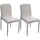 Contemporary Solid Back Leather Side Chair Black And White Stackable Dining Chairs White White 2 Piece Set Clearhalo ' kitchen&dining_furn' 'Dining Chairs' 'Dining Tables & Seating' 'dining_chair' 'furn' 'furn_dining_chair' 'Furniture' 'furniture_dining_chair' 'Kitchen & Dining Furniture' 'kitchen' 3565472