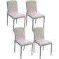 Contemporary Solid Back Leather Side Chair Black And White Stackable Dining Chairs White White 4 Piece Set Clearhalo ' kitchen&dining_furn' 'Dining Chairs' 'Dining Tables & Seating' 'dining_chair' 'furn' 'furn_dining_chair' 'Furniture' 'furniture_dining_chair' 'Kitchen & Dining Furniture' 'kitchen' 3565473