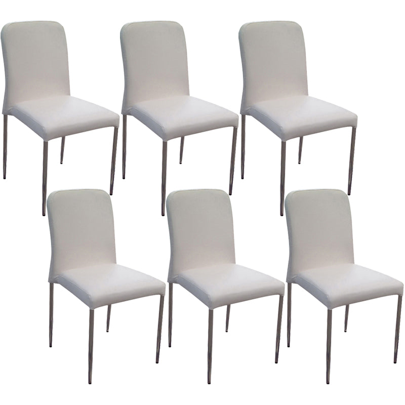 Contemporary Solid Back Leather Side Chair Black And White Stackable Dining Chairs White White 6 Piece Set Clearhalo ' kitchen&dining_furn' 'Dining Chairs' 'Dining Tables & Seating' 'dining_chair' 'furn' 'furn_dining_chair' 'Furniture' 'furniture_dining_chair' 'Kitchen & Dining Furniture' 'kitchen' 3565474